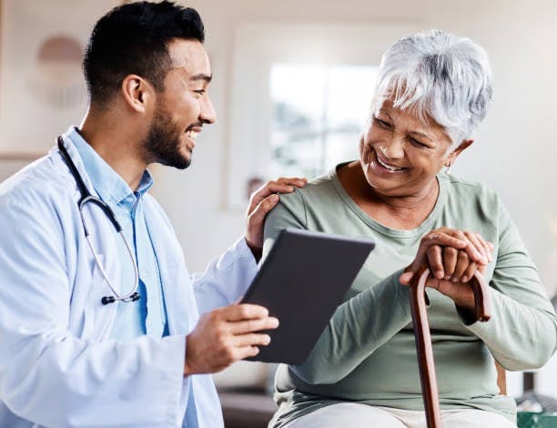 Doctor with Elderly Patients